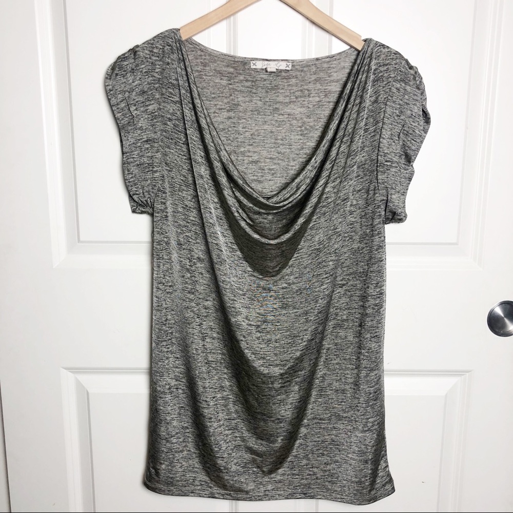 Joie short sleeve Knit cowl neck top size Large